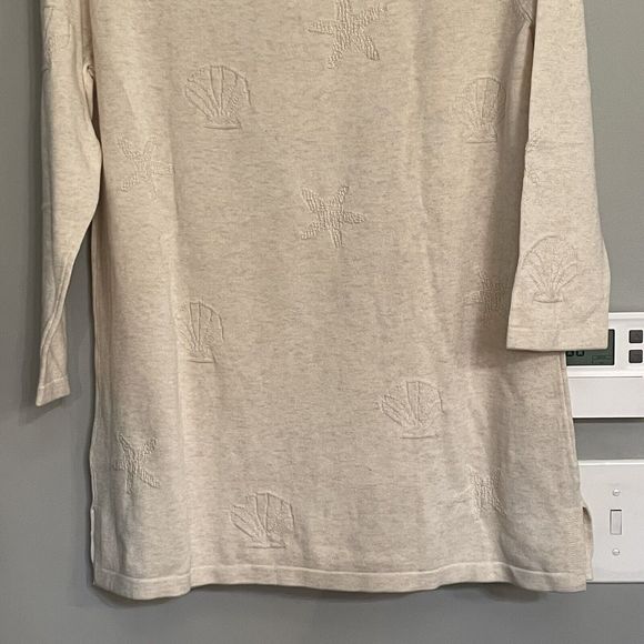 Talbots Sweater Lightweight 3/4 Sleeve Sea Shells Women’s Medium NWT - Picture 6 of 14